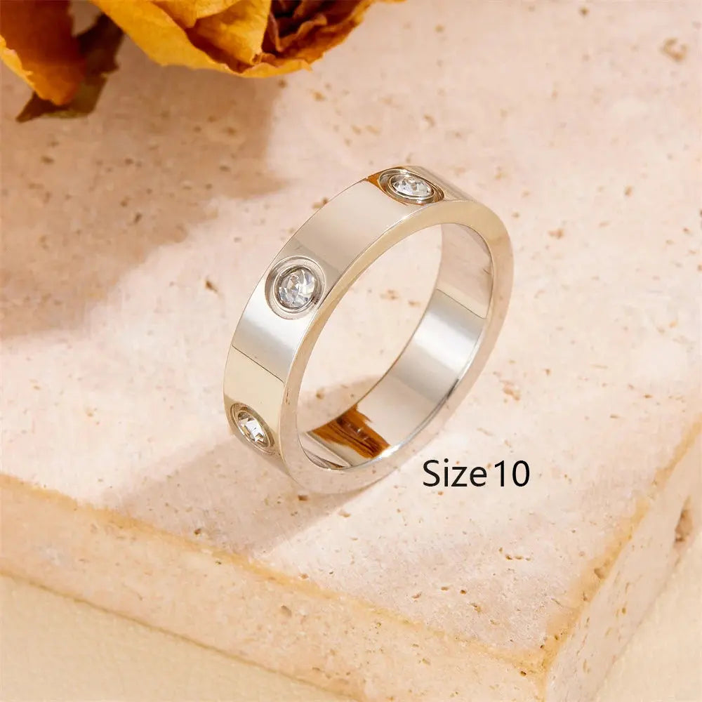 Luxury Stainless Steel Crystal Charm Bangle/Ring for Women Gold Color Non Tarnish Cuff Bracelet Jewelry Set Gift Party Streetsharks