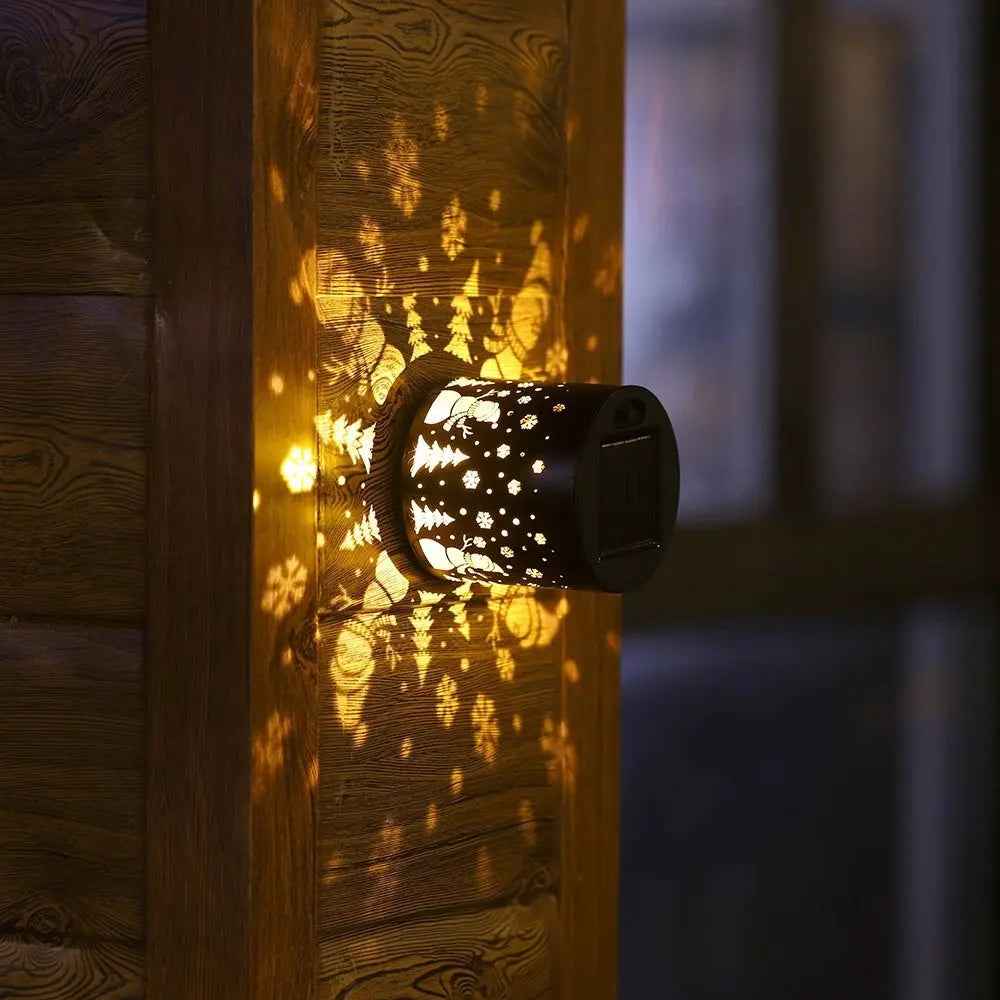 Mandala Garden Solar Light Wrought-Iron Waterproof Wall Lamp for Courtyard Landscapes