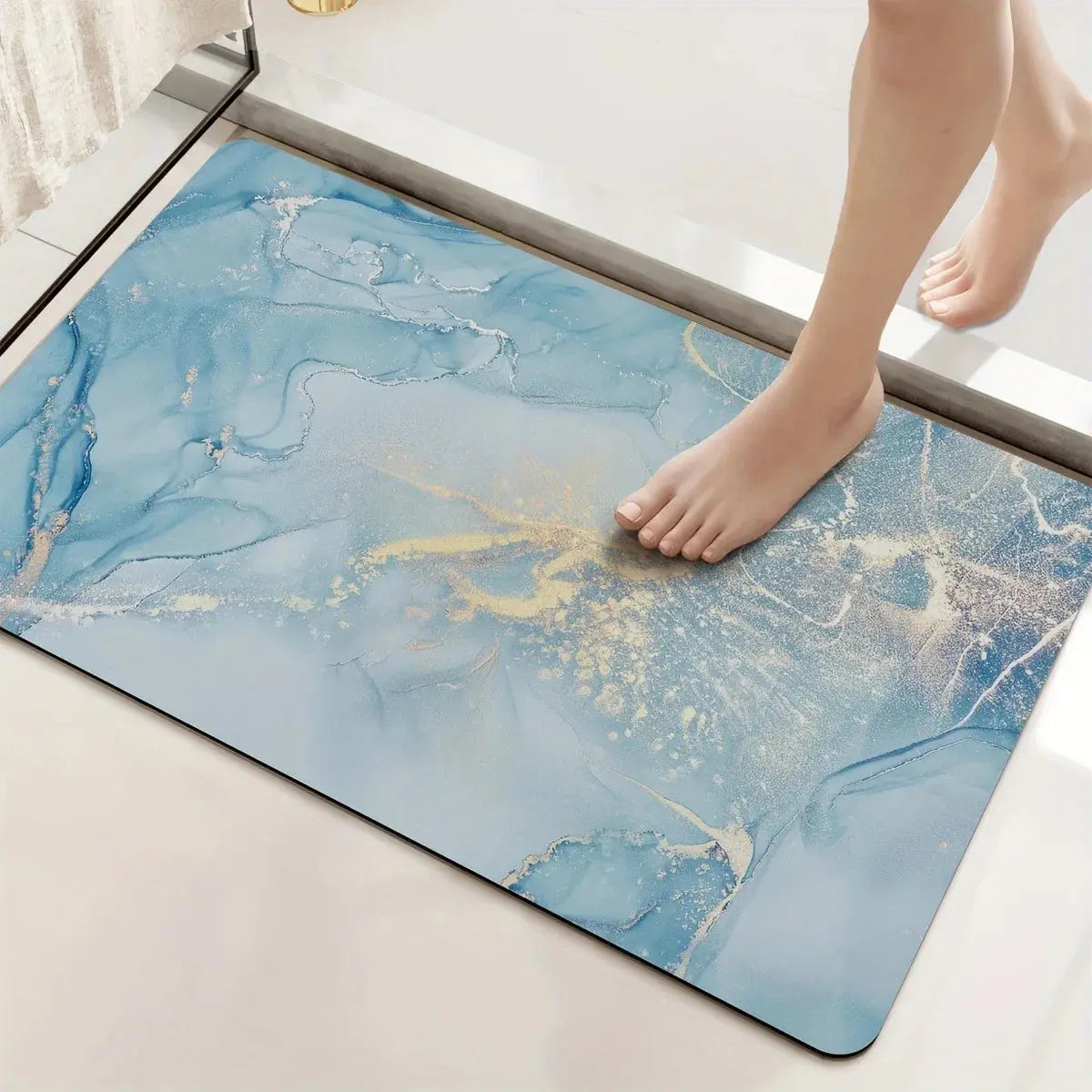 Marbling Pattern Bath Mat Super Absorbent Shower Room Indoor Doormats Washable Easy Clean Diatomite Rugs Washroom Floor Carpet Streetsharks