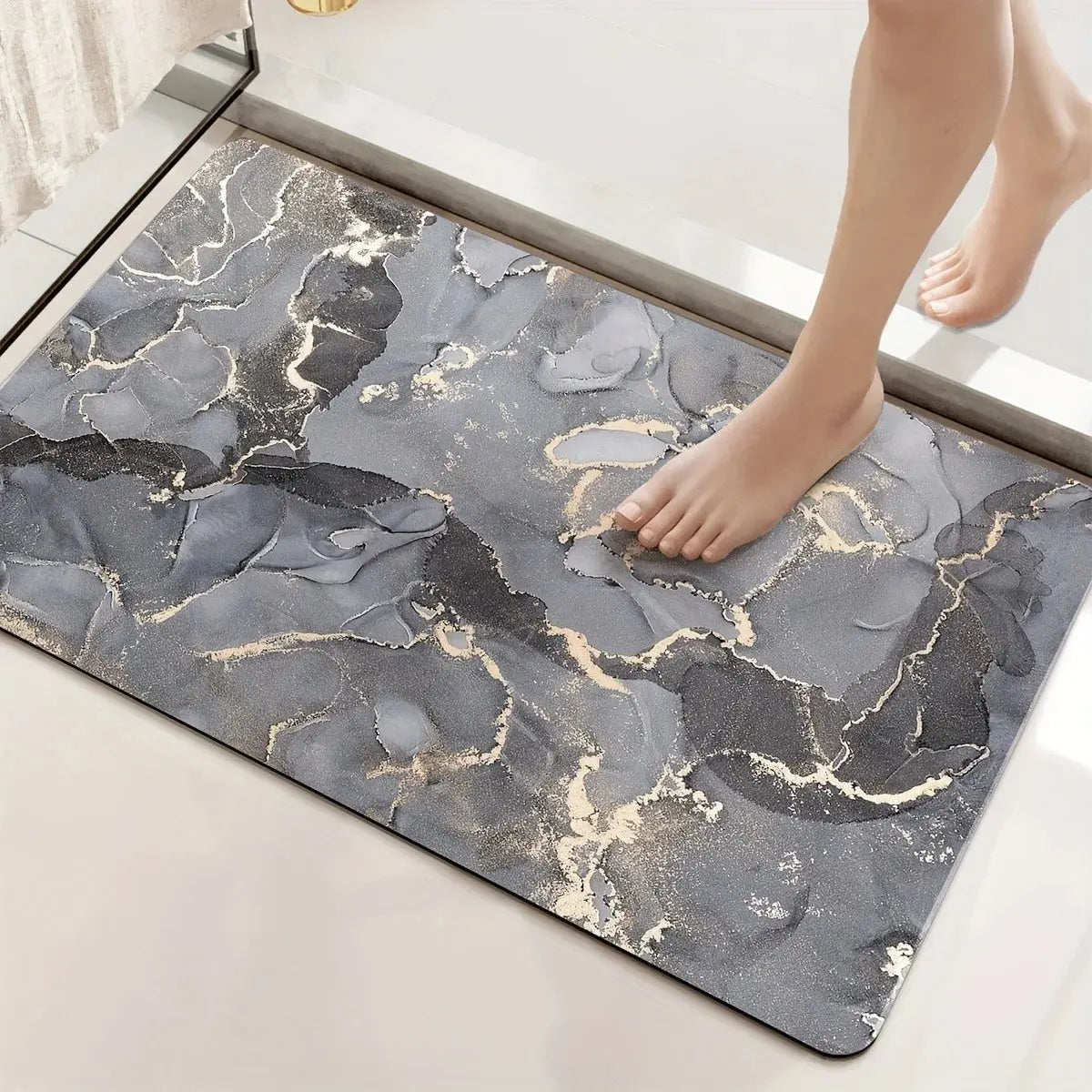 Marbling Pattern Bath Mat Super Absorbent Shower Room Indoor Doormats Washable Easy Clean Diatomite Rugs Washroom Floor Carpet Streetsharks