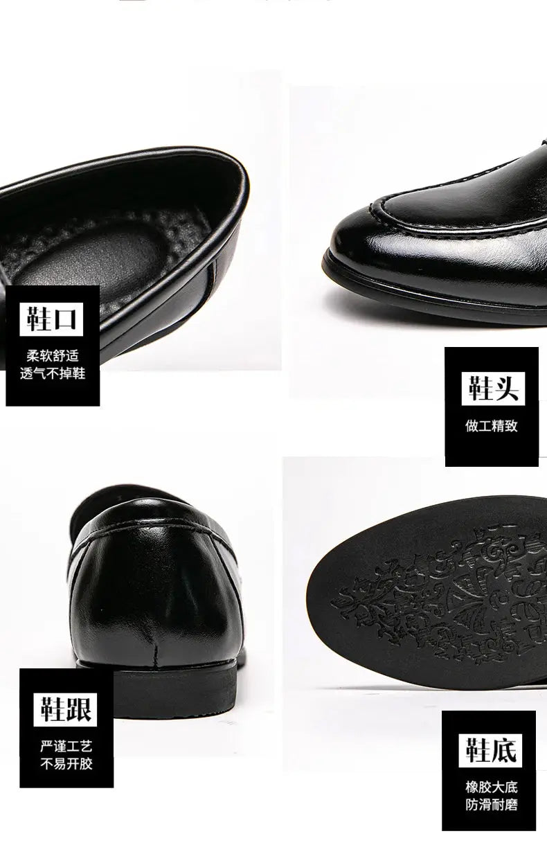 Men Casual Leather Shoes Dress Leather Loafers Men Classic Casual Business Shoes Trend Formal Party Social Leather Shoes Male luxecrown.co.uk