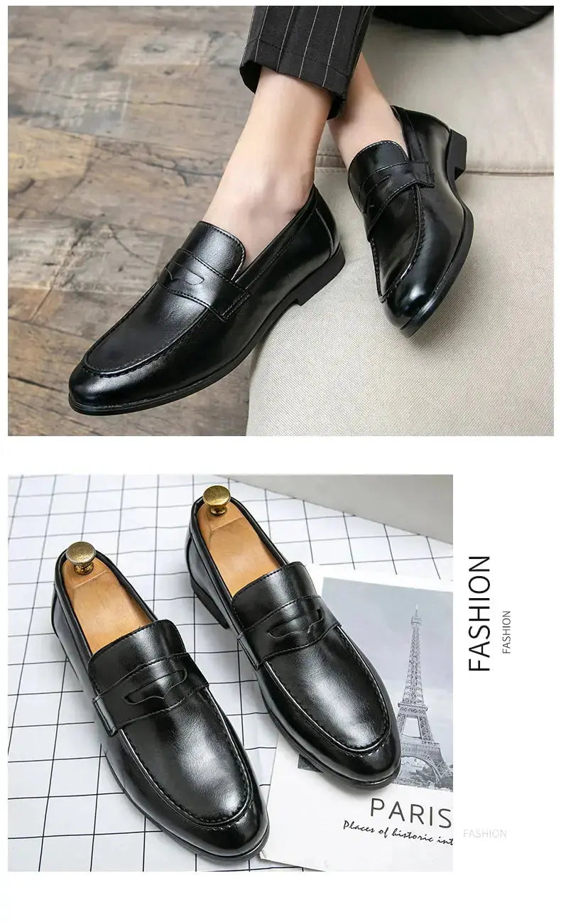 Men Casual Leather Shoes Dress Leather Loafers Men Classic Casual Business Shoes Trend Formal Party Social Leather Shoes Male luxecrown.co.uk