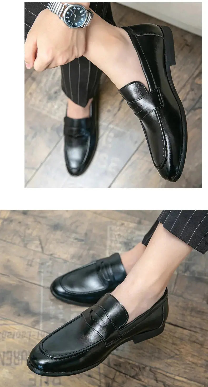 Men Casual Leather Shoes Dress Leather Loafers Men Classic Casual Business Shoes Trend Formal Party Social Leather Shoes Male luxecrown.co.uk