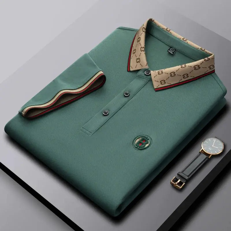 Men's Fashion 2025 Short sleeved Summer Polo Shirt High end Design Exquisite Ice Silk Embroidered Breathable T-shirt luxecrown.co.uk
