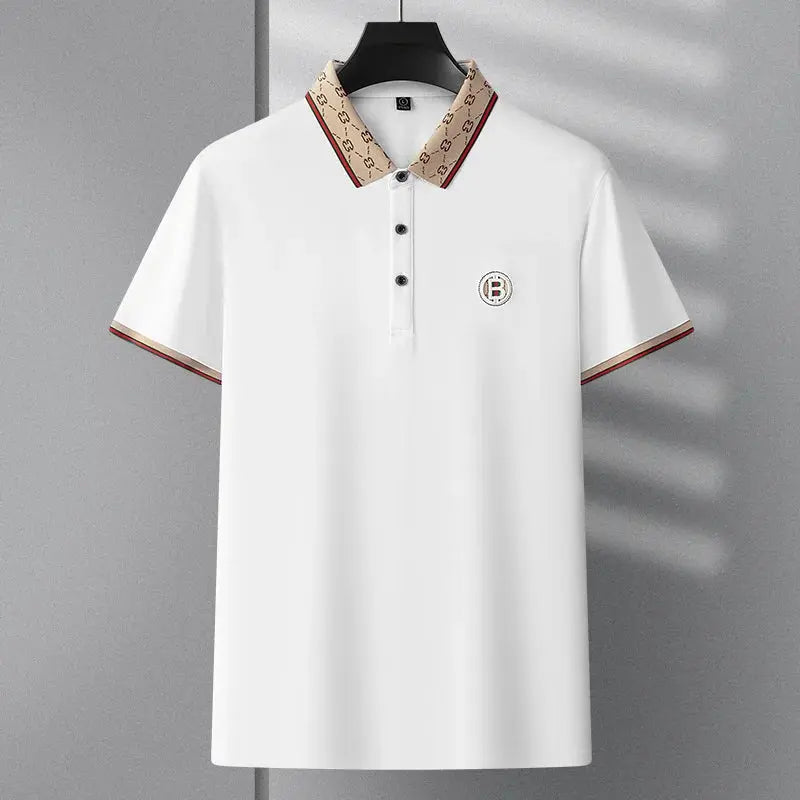 Men's Fashion 2025 Short sleeved Summer Polo Shirt High end Design Exquisite Ice Silk Embroidered Breathable T-shirt luxecrown.co.uk
