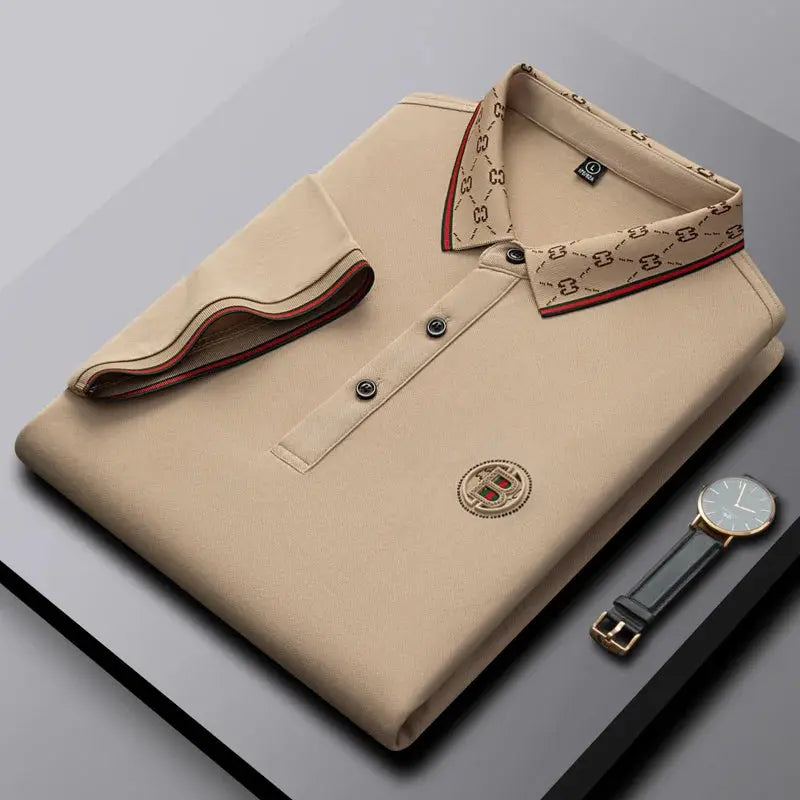 Men's Fashion 2025 Short sleeved Summer Polo Shirt High end Design Exquisite Ice Silk Embroidered Breathable T-shirt luxecrown.co.uk