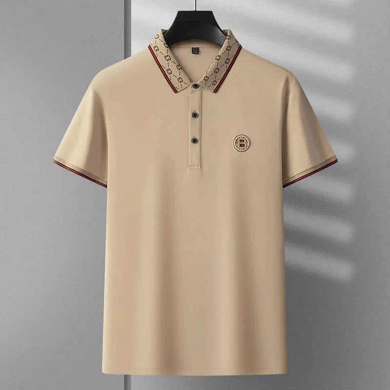 Men's Fashion 2025 Short sleeved Summer Polo Shirt High end Design Exquisite Ice Silk Embroidered Breathable T-shirt luxecrown.co.uk