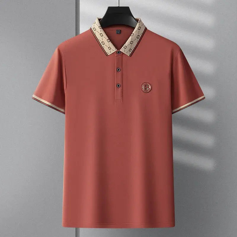 Men's Fashion 2025 Short sleeved Summer Polo Shirt High end Design Exquisite Ice Silk Embroidered Breathable T-shirt luxecrown.co.uk