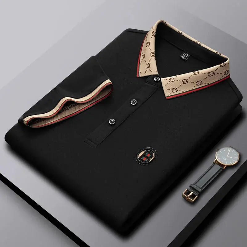 Men's Fashion 2025 Short sleeved Summer Polo Shirt High end Design Exquisite Ice Silk Embroidered Breathable T-shirt luxecrown.co.uk