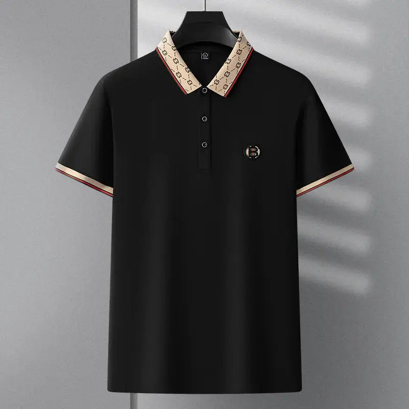 Men's Fashion 2025 Short sleeved Summer Polo Shirt High end Design Exquisite Ice Silk Embroidered Breathable T-shirt luxecrown.co.uk