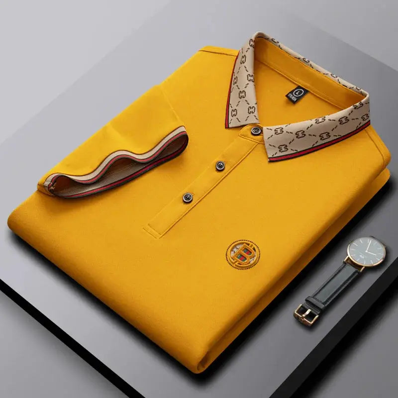 Men's Fashion 2025 Short sleeved Summer Polo Shirt High end Design Exquisite Ice Silk Embroidered Breathable T-shirt luxecrown.co.uk