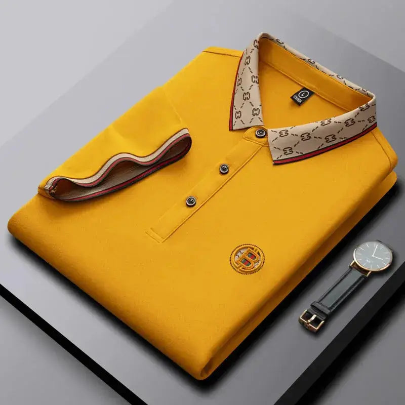 Men's Fashion 2025 Short sleeved Summer Polo Shirt High end Design Exquisite Ice Silk Embroidered Breathable T-shirt luxecrown.co.uk
