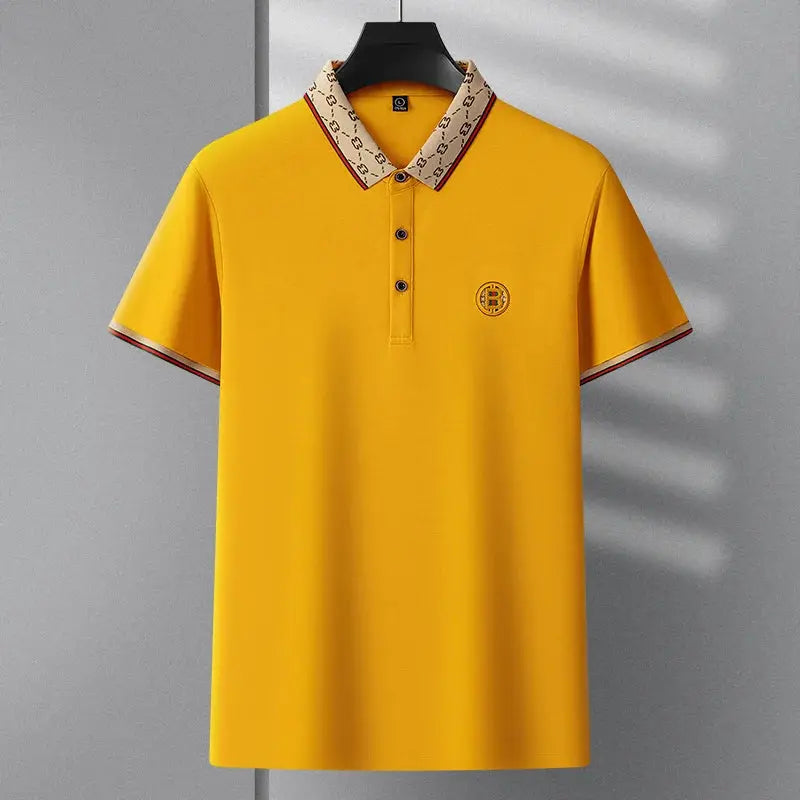 Men's Fashion 2025 Short sleeved Summer Polo Shirt High end Design Exquisite Ice Silk Embroidered Breathable T-shirt luxecrown.co.uk