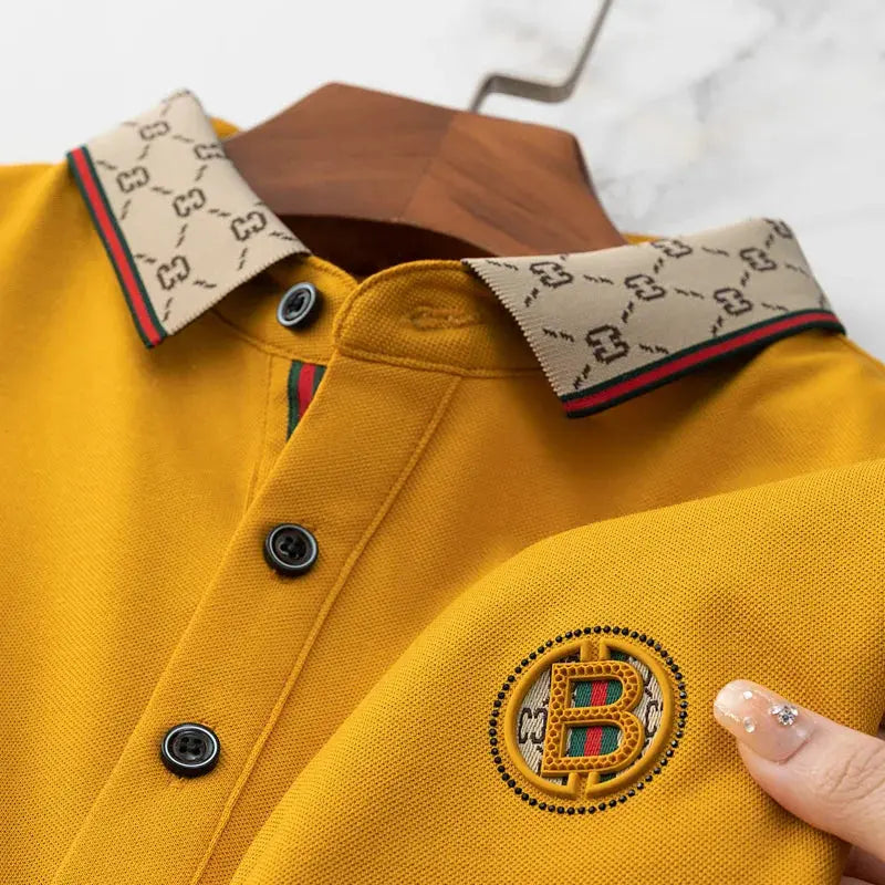 Men's Fashion 2025 Short sleeved Summer Polo Shirt High end Design Exquisite Ice Silk Embroidered Breathable T-shirt luxecrown.co.uk