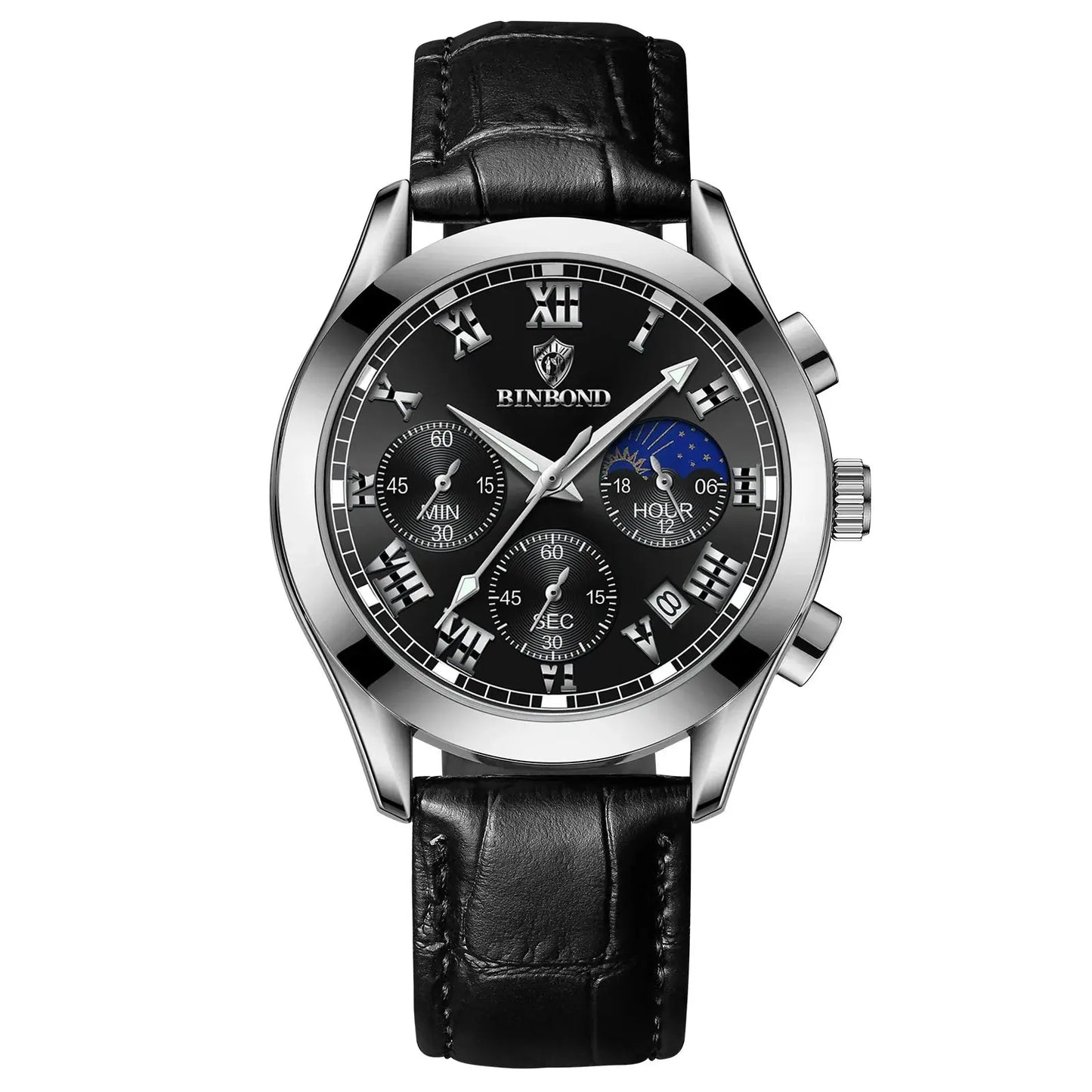 Men's Watch Multifunctional Threes Hands and Six Sub-dials Quartz Wristwatch Night Light Waterproof Business Fashion Male Clock luxecrown.co.uk