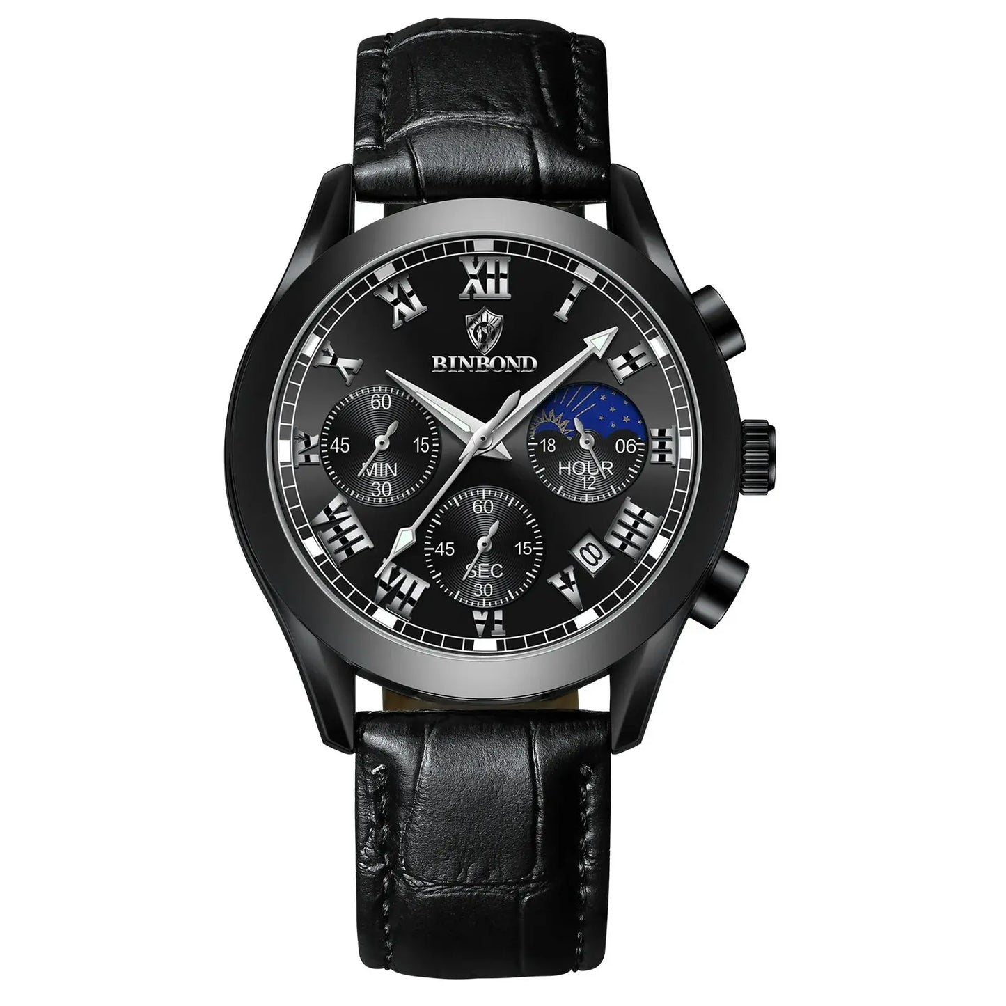 Men's Watch Multifunctional Threes Hands and Six Sub-dials Quartz Wristwatch Night Light Waterproof Business Fashion Male Clock luxecrown.co.uk