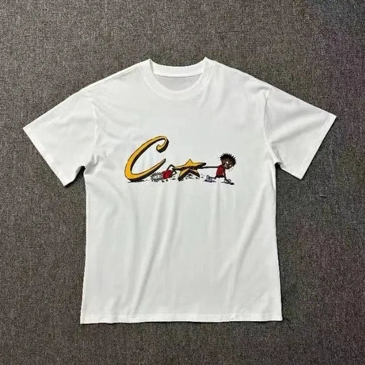 Men's and Women's New Summer Short Sleeved Trendy T-shirt Loose High-end Luxury Men's and Women's Brand Pure Cotton Printe luxecrown.co.uk