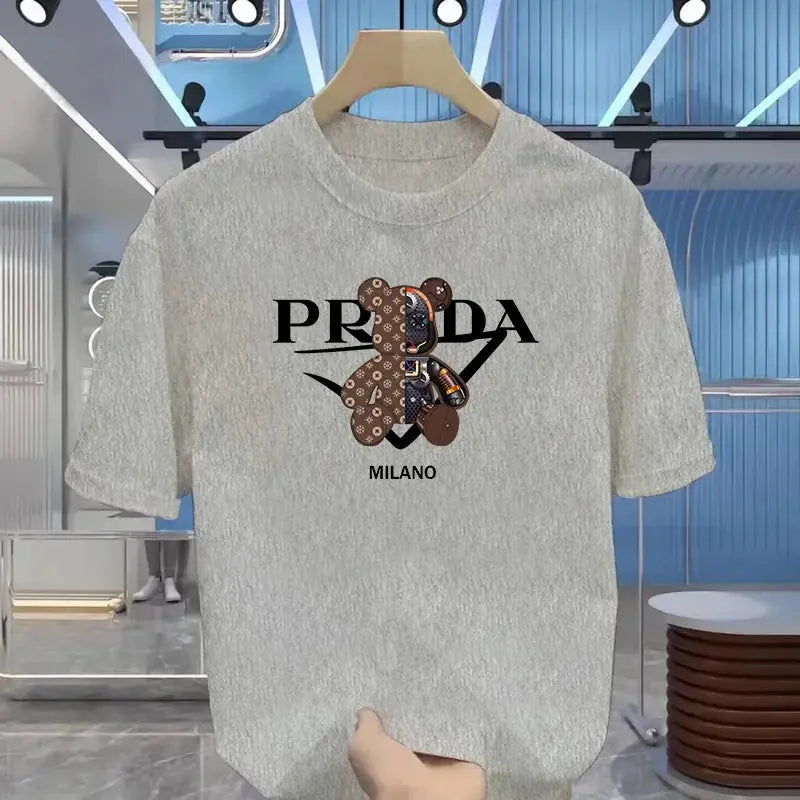 Men's luxurious printed summer high-quality T-shirt 100% pure cotton, relaxed and loose fit, stylish and unique, round neckline luxecrown.co.uk