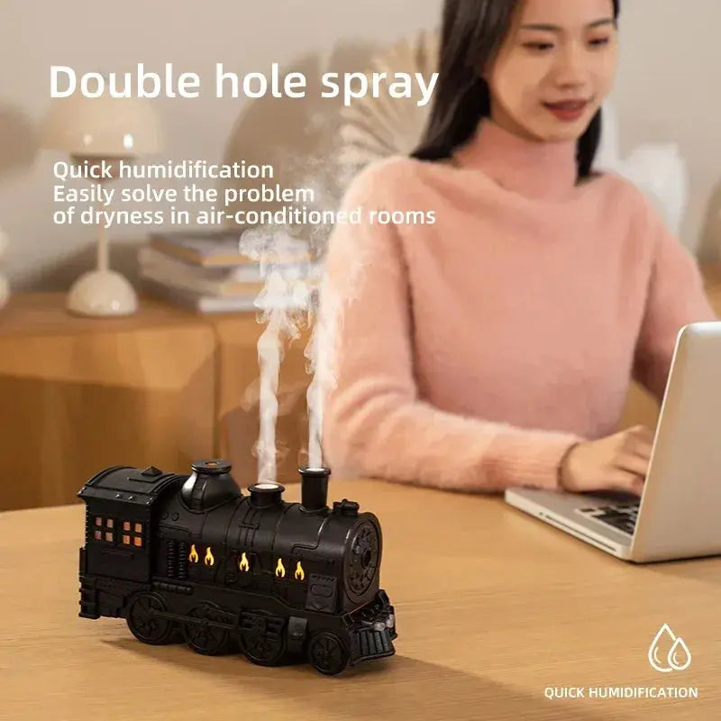 Mini Train Shape Aromatherapy Essential Oil Diffuser Ultrasonic Cool Mist Air Humidifier with LED Lamp Aroma Difusor Atomizer Streetsharks