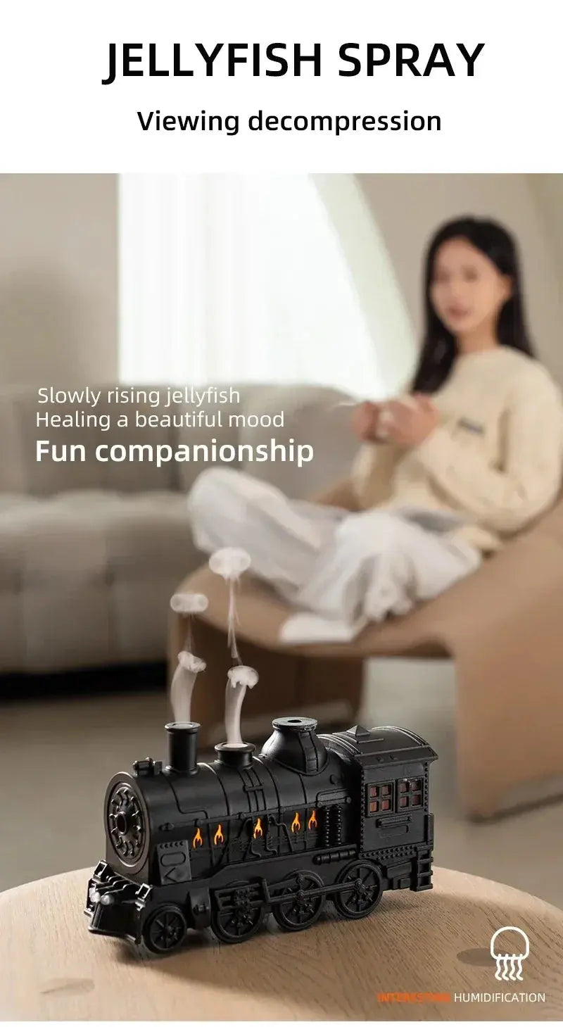 Mini Train Shape Aromatherapy Essential Oil Diffuser Ultrasonic Cool Mist Air Humidifier with LED Lamp Aroma Difusor Atomizer Streetsharks
