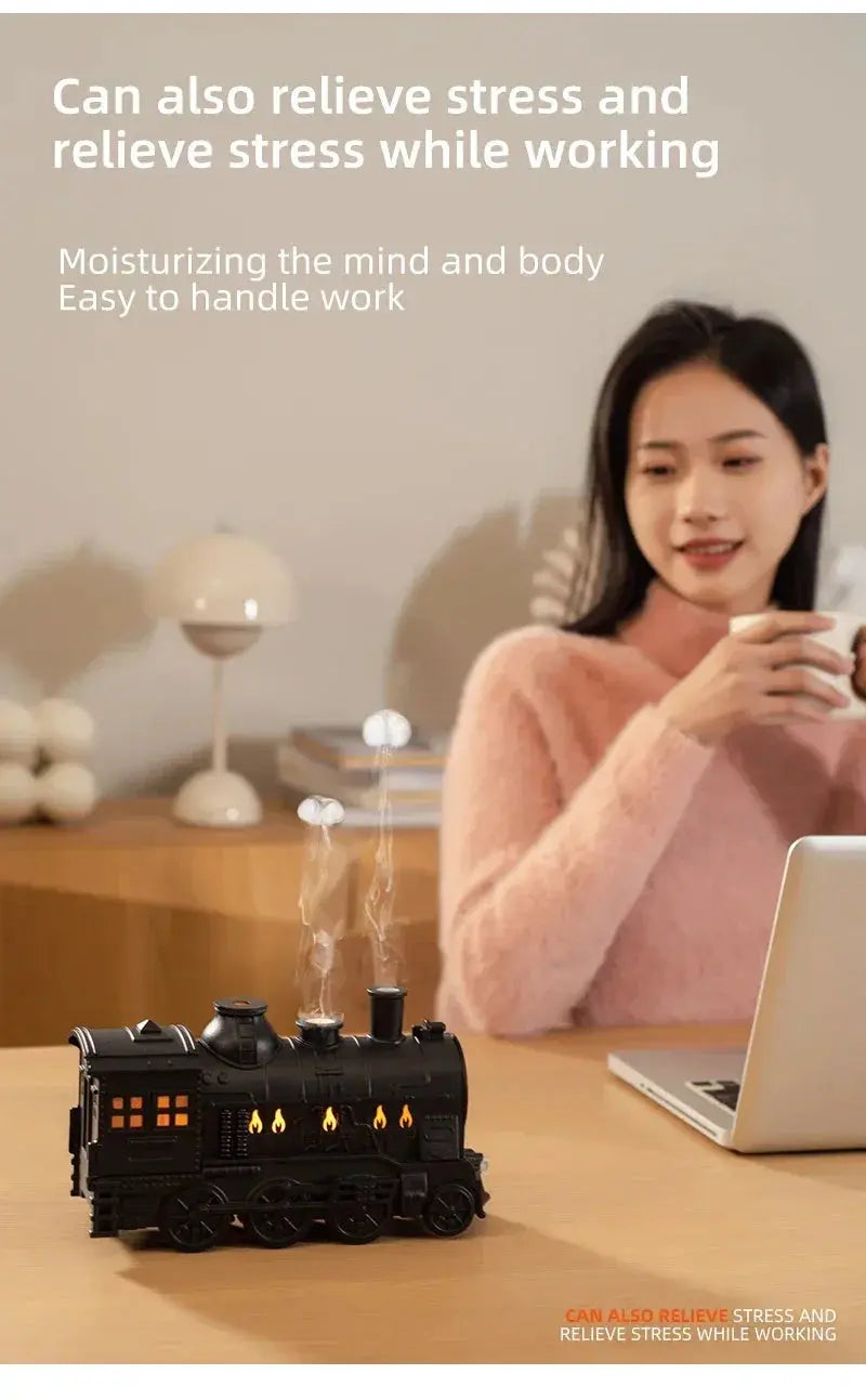 Mini Train Shape Aromatherapy Essential Oil Diffuser Ultrasonic Cool Mist Air Humidifier with LED Lamp Aroma Difusor Atomizer Streetsharks