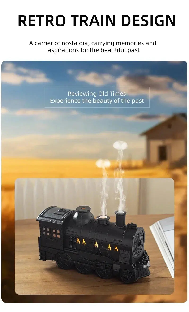 Mini Train Shape Aromatherapy Essential Oil Diffuser Ultrasonic Cool Mist Air Humidifier with LED Lamp Aroma Difusor Atomizer Streetsharks