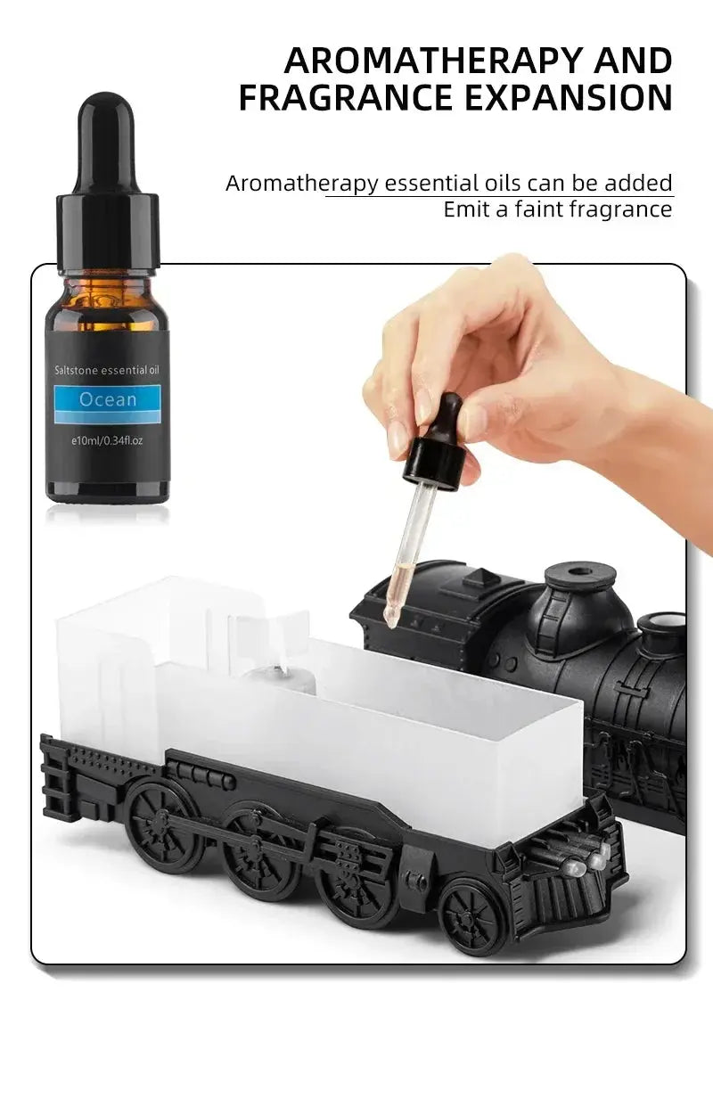 Mini Train Shape Aromatherapy Essential Oil Diffuser Ultrasonic Cool Mist Air Humidifier with LED Lamp Aroma Difusor Atomizer Streetsharks