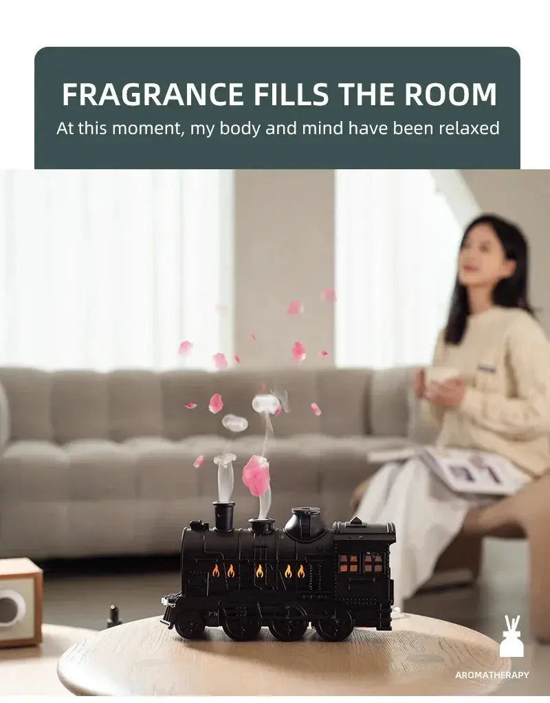 Mini Train Shape Aromatherapy Essential Oil Diffuser Ultrasonic Cool Mist Air Humidifier with LED Lamp Aroma Difusor Atomizer Streetsharks