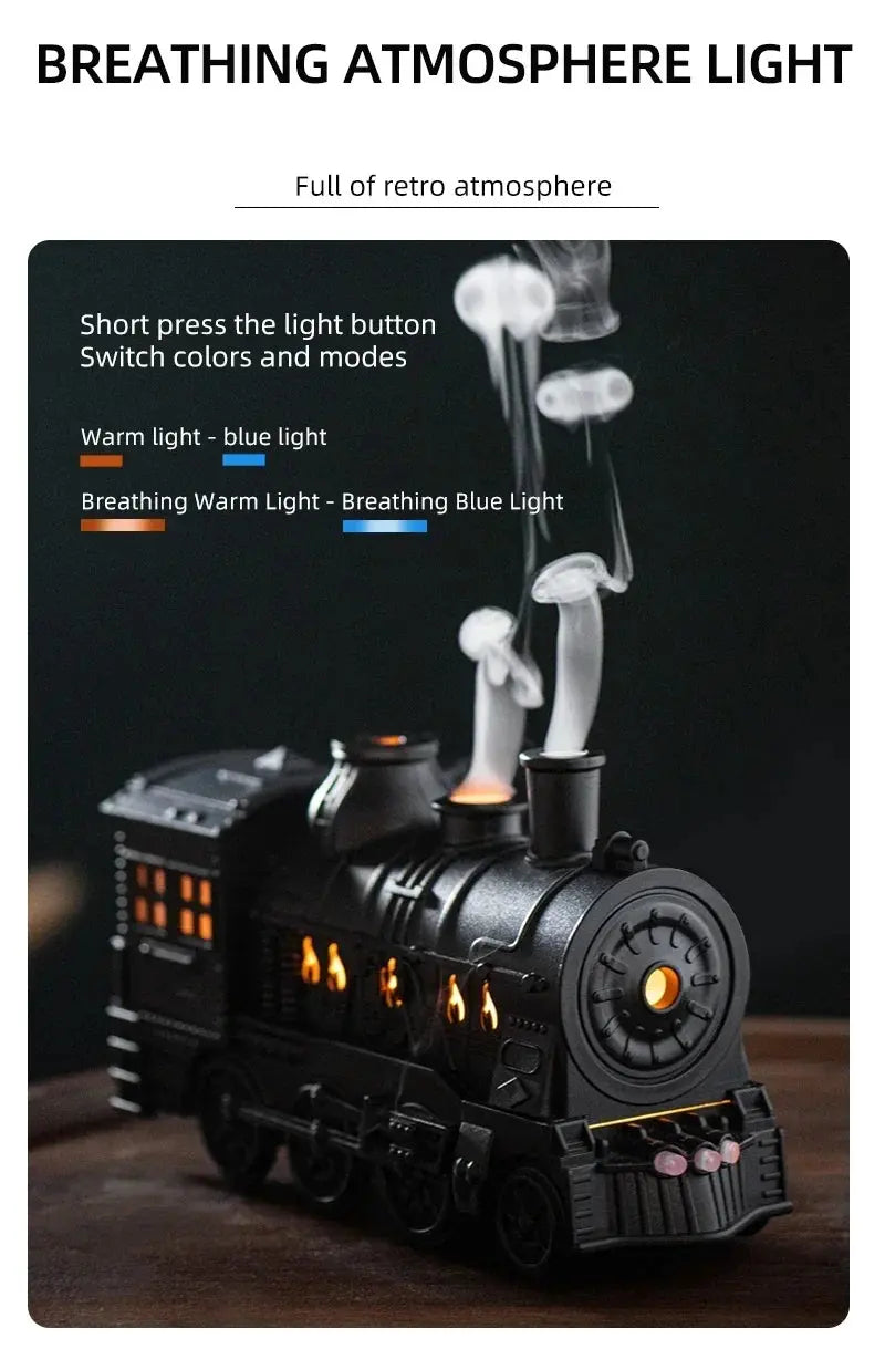 Mini Train Shape Aromatherapy Essential Oil Diffuser Ultrasonic Cool Mist Air Humidifier with LED Lamp Aroma Difusor Atomizer Streetsharks