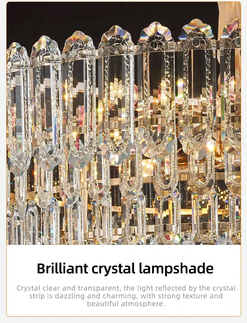 Modern LED Ceiling Hanging Lamp for Living Room Designer Luxury Circular Dining Table Pendant Lighting Crystal High Chandelier luxecrown.co.uk