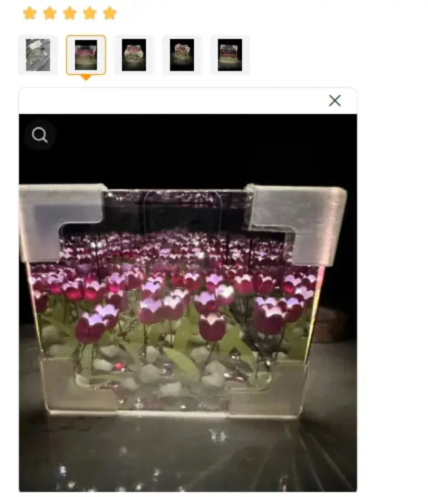 NEW Creative Diy Tulip Flower Sea Cube Three-Dimensional Small Night Lamp Material Package for Girlfriend Couple Girlfriend Gift Streetsharks