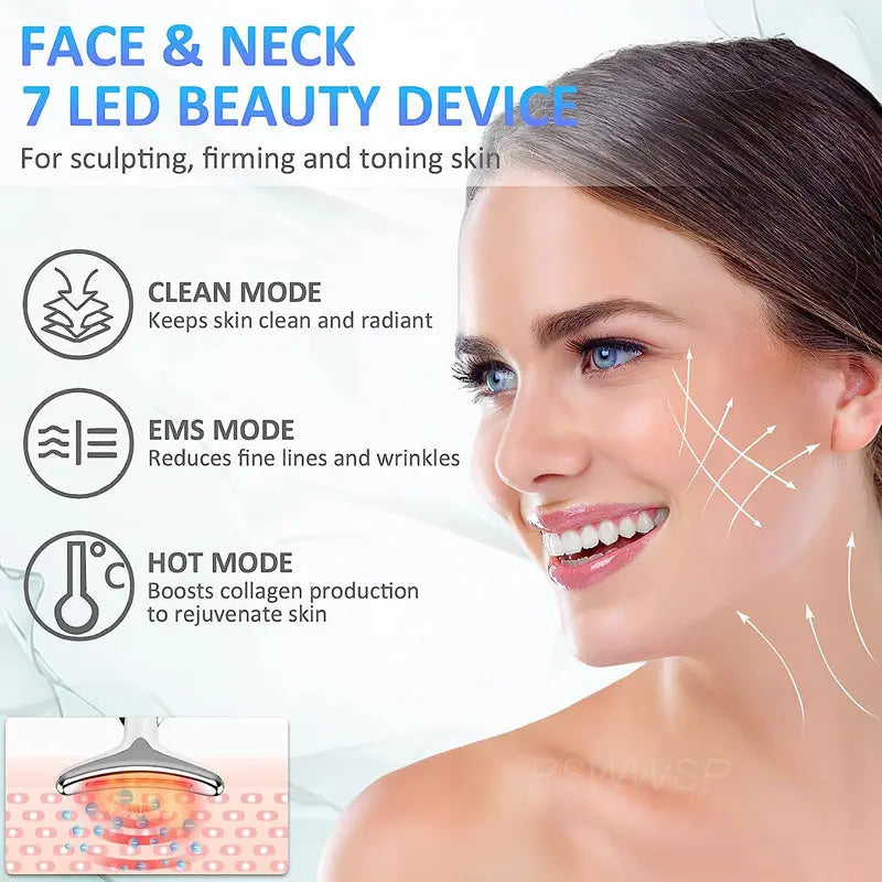 Neck Face Massager Skin Care Facial Massage Device With 3 Color Modes For Skin Rejuvenation Face Sculpting Tool For Double Chin StreetSharks