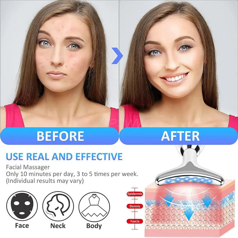 Neck Face Massager Skin Care Facial Massage Device With 3 Color Modes For Skin Rejuvenation Face Sculpting Tool For Double Chin StreetSharks