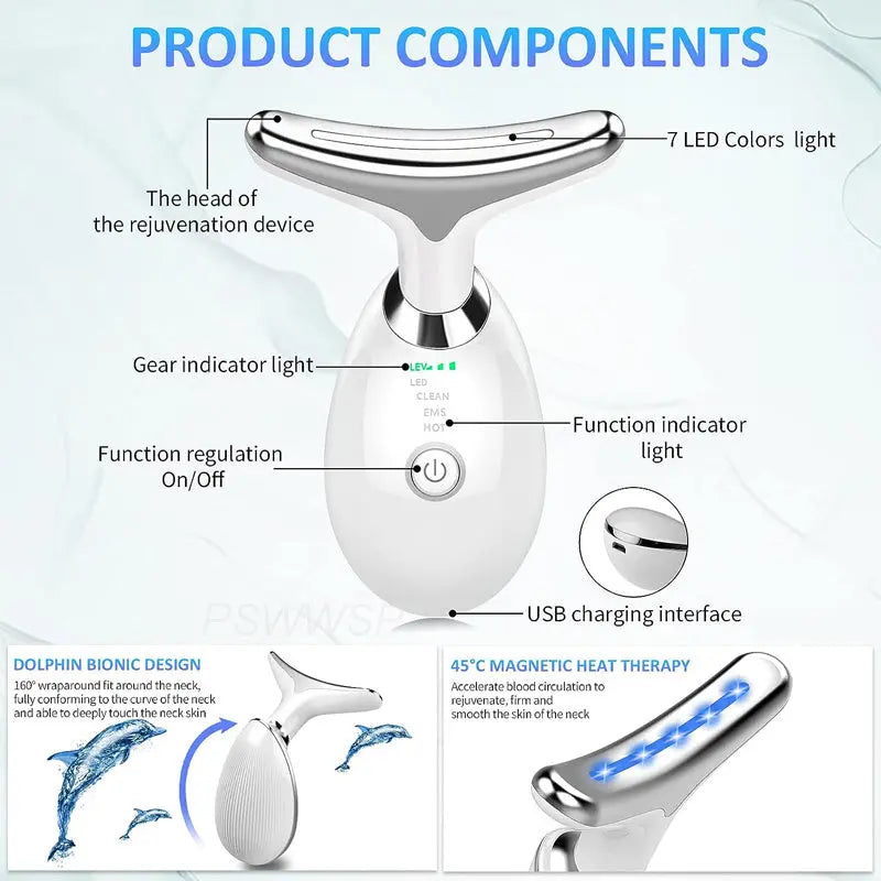 Neck Face Massager Skin Care Facial Massage Device With 3 Color Modes For Skin Rejuvenation Face Sculpting Tool For Double Chin StreetSharks