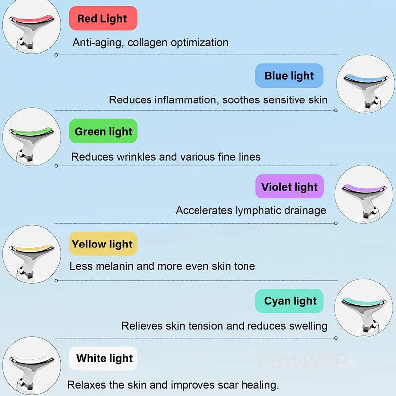 Neck Face Massager Skin Care Facial Massage Device With 3 Color Modes For Skin Rejuvenation Face Sculpting Tool For Double Chin StreetSharks