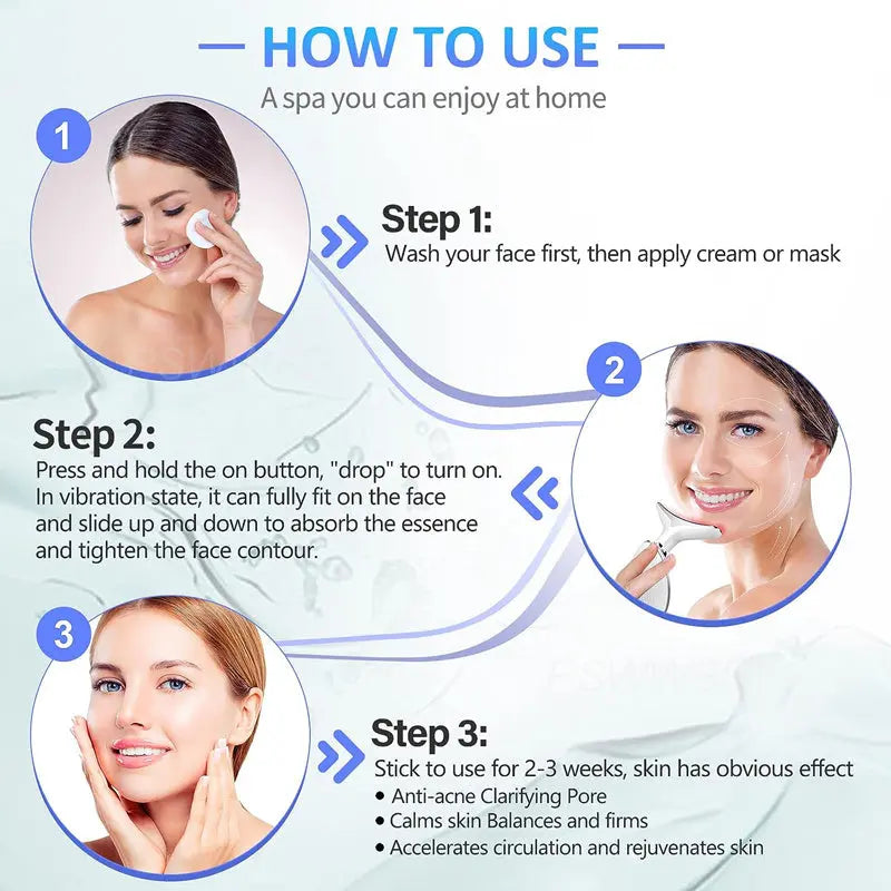 Neck Face Massager Skin Care Facial Massage Device With 3 Color Modes For Skin Rejuvenation Face Sculpting Tool For Double Chin StreetSharks