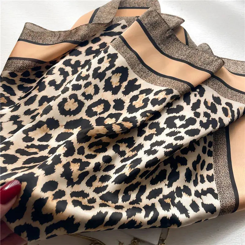 Neckerchief Female Luxury Square Scarf for Women Silk Feeling Shawl Satin Hijab Fashion Wraps Hair Bands Ribbon Headband Bandann luxecrown.co.uk