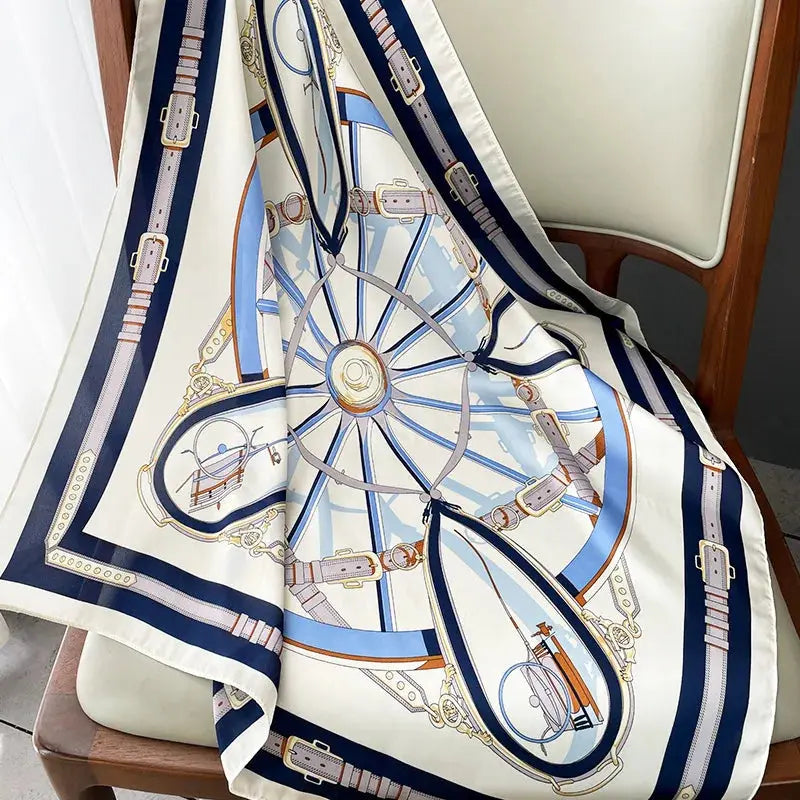 Neckerchief Female Luxury Square Scarf for Women Silk Feeling Shawl Satin Hijab Fashion Wraps Hair Bands Ribbon Headband Bandann luxecrown.co.uk