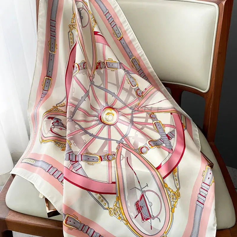 Neckerchief Female Luxury Square Scarf for Women Silk Feeling Shawl Satin Hijab Fashion Wraps Hair Bands Ribbon Headband Bandann luxecrown.co.uk