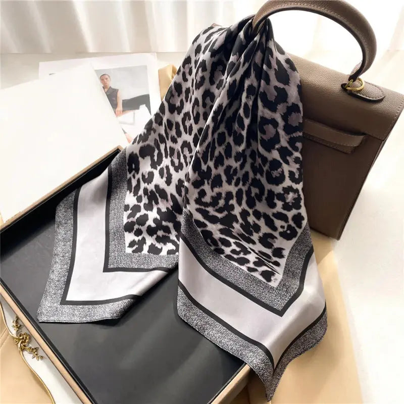 Neckerchief Female Luxury Square Scarf for Women Silk Feeling Shawl Satin Hijab Fashion Wraps Hair Bands Ribbon Headband Bandann luxecrown.co.uk
