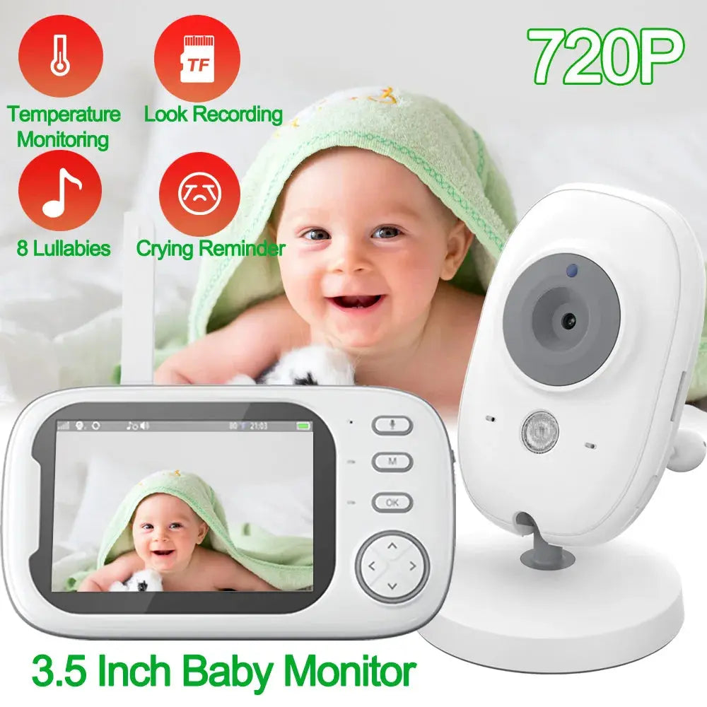 New 3.5 inch Wireless Video Baby Monitor Night Vision Temperature Monitoring 2 Way Audio Talk Baby Nanny Security Camera Streetsharks