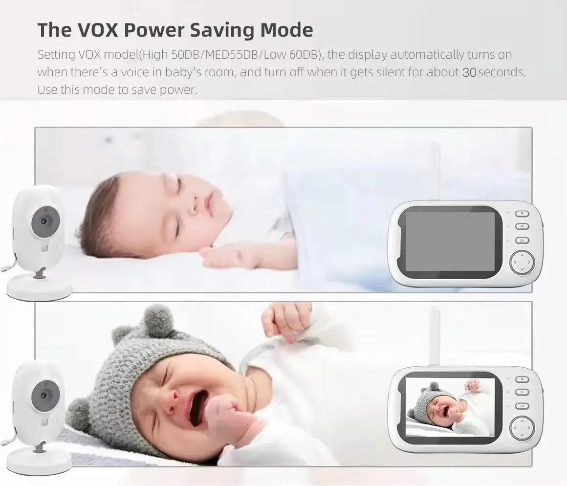 New 3.5 inch Wireless Video Baby Monitor Night Vision Temperature Monitoring 2 Way Audio Talk Baby Nanny Security Camera Streetsharks