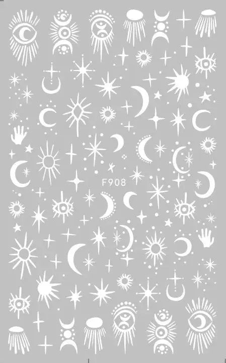 New 3D Black White Snake Leaf Nail Stickers for Nails Art Decoration Supplies Goth Rock Design Manicure Inspired Decals Sliders - Streetsharks