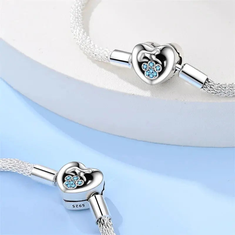 New 925 sterling silver fashion star track love cat claw star charm beads Fit Brand original bracelet DIY fine jewelry gifts Streetsharks