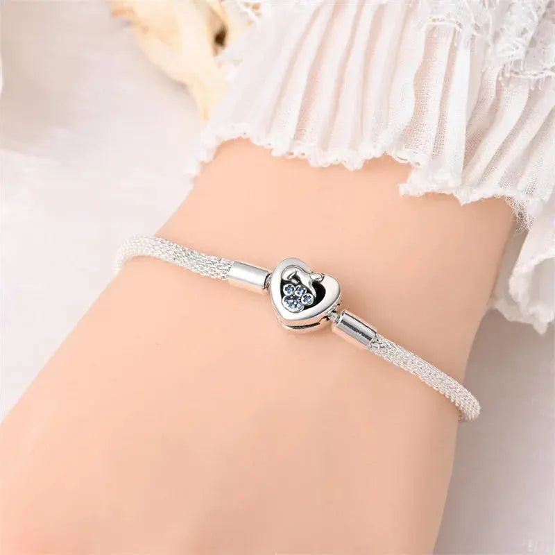 New 925 sterling silver fashion star track love cat claw star charm beads Fit Brand original bracelet DIY fine jewelry gifts Streetsharks