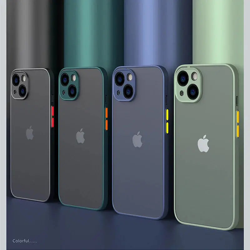 New Armor Bumper Shockproof Phone Case For iPhone 15 11 12 13 Mini 14 Pro XR X Xs Max 7 8 Plus SE 2020 Silicone Hard Cover Capa luxecrown.co.uk