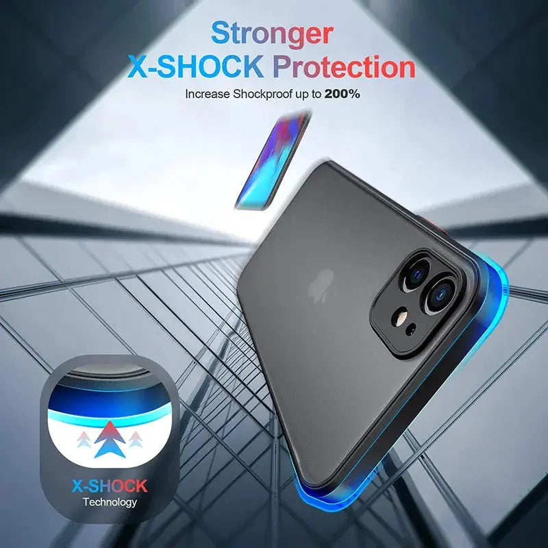 New Armor Bumper Shockproof Phone Case For iPhone 15 11 12 13 Mini 14 Pro XR X Xs Max 7 8 Plus SE 2020 Silicone Hard Cover Capa luxecrown.co.uk
