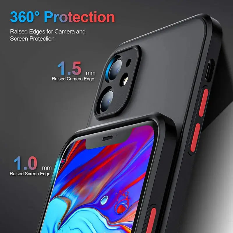New Armor Bumper Shockproof Phone Case For iPhone 15 11 12 13 Mini 14 Pro XR X Xs Max 7 8 Plus SE 2020 Silicone Hard Cover Capa luxecrown.co.uk