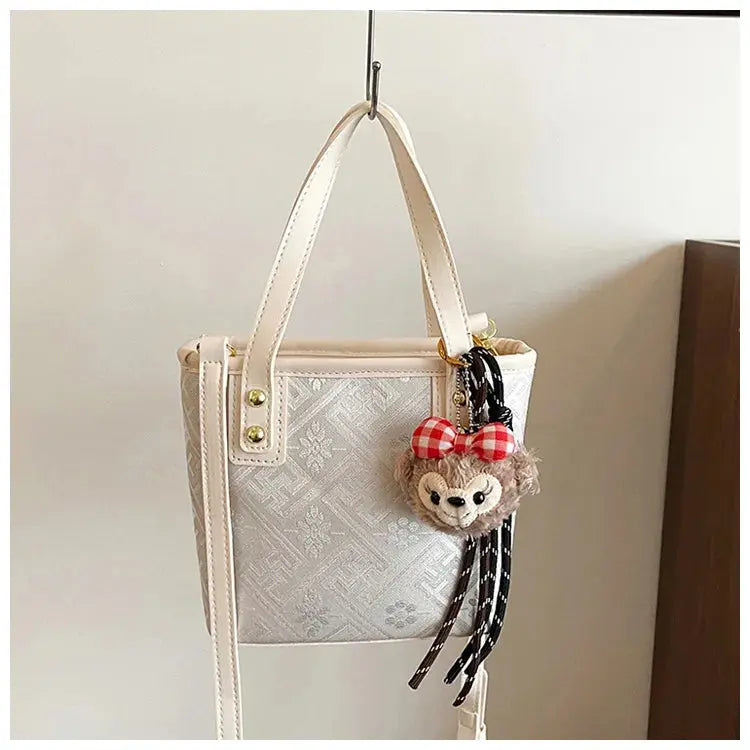 New Ethnic Style Wanji Pattern Bucket Bag Casual Crossbody Lightweight Luxury Urban Simple PU Leather Fashion Handbag luxecrown.co.uk