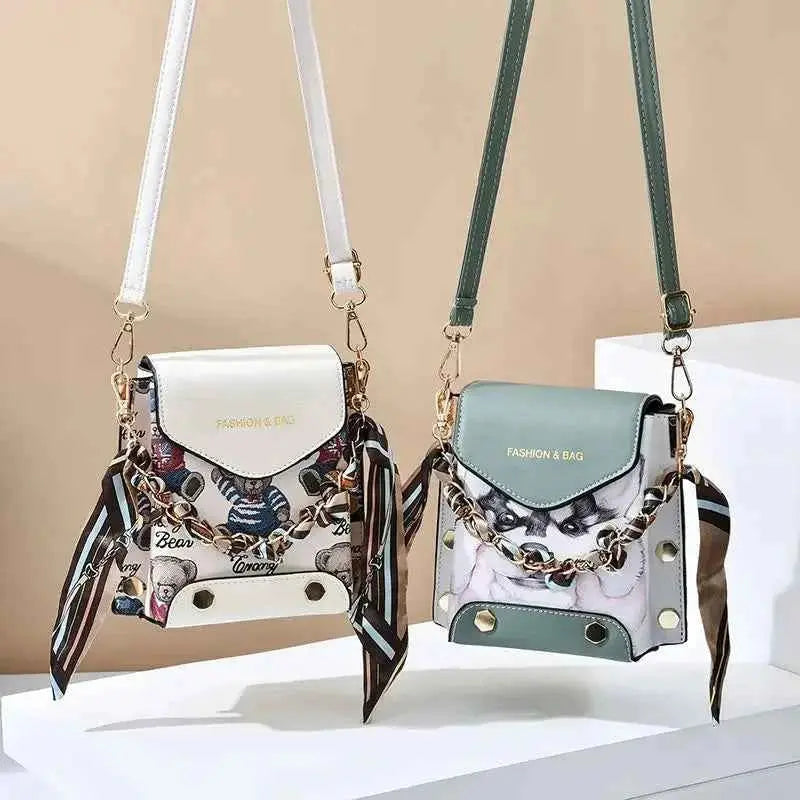 New Faion Women's Mobile Phone Menger Bag Pur Double oulder Bag PU Leather No Brand Registered Trademark